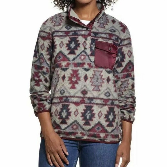 Weatherproof‎ Vintage Women’s Printed Fleece Red Pullover Size XL and Large NEW - Picture 1 of 3